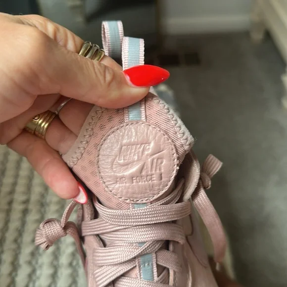 Pink High-Top Nike Air Force Sneakers - Picture 9 of 9